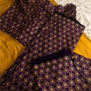African Elegant Purple and Gold 3 set